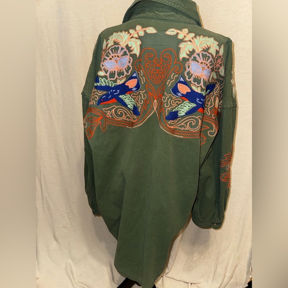 We The Free Green Embroidered Button Down Shirt - Picture 6 of 11